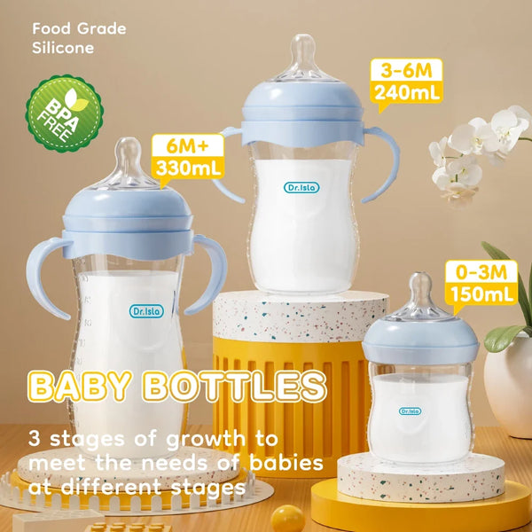Baby Bottle 150 240 330ML Newborn Pp Bottles Anti Choke Anti
