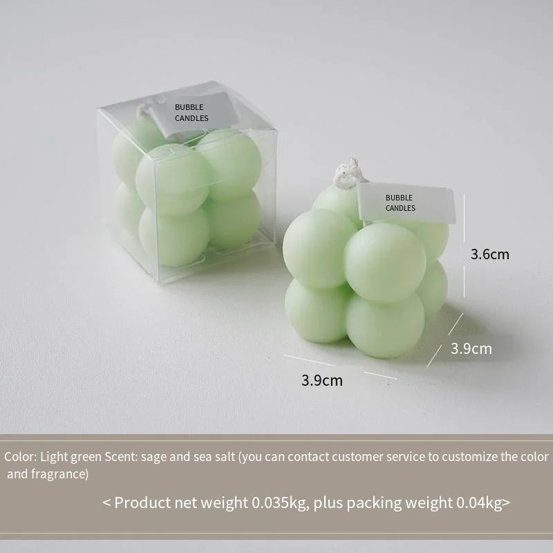 Square Ball-Shaped Scented Candle - Handcrafted & Colorful Birthday Gift