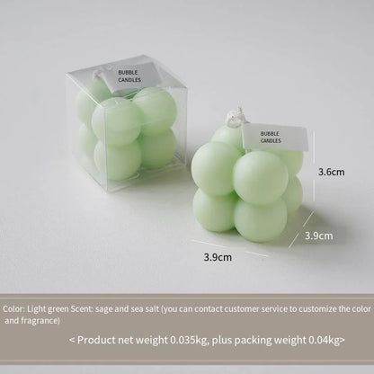 Square Ball-Shaped Scented Candle - Handcrafted & Colorful Birthday Gift