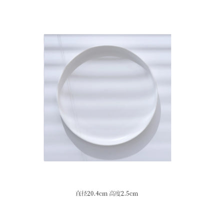 European Marbled Ceramic Plate with Gold Rim