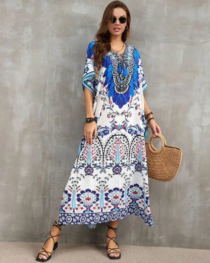 Women's Plus Size Kaftan Dress: Maxi Caftan Beach Cover Up & Summer Loungewear