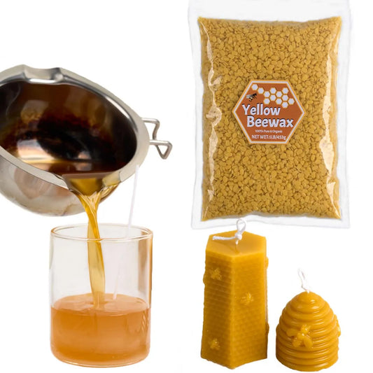 1LB Yellow & White Beeswax - Natural DIY Candle Making Supplies