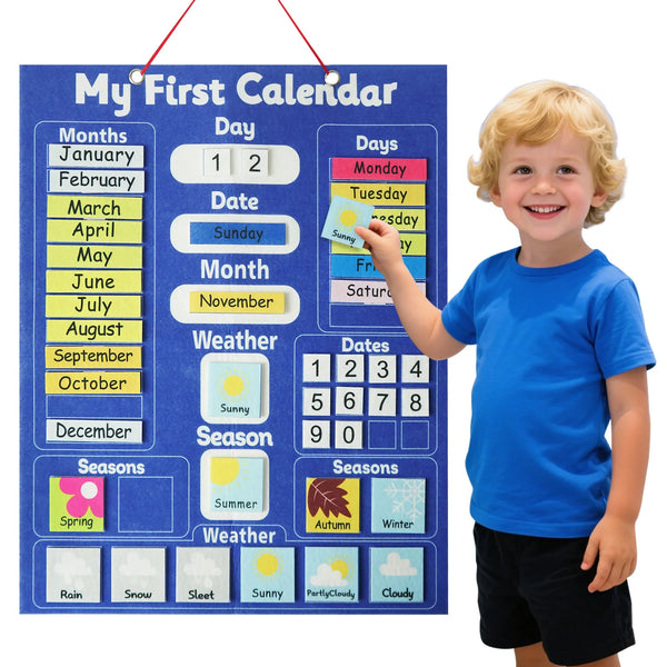 Children S Calendar Felt Board Early Learning Wall Calendar