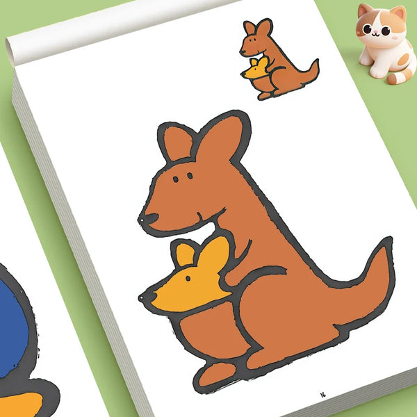 Children S Coloring Book For Kids Ages 3 6 32 Pages Cute Kangaroo