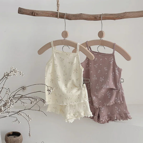 100 Cotton Kids Summer Clothing Sets Baby Girls Summer Korean