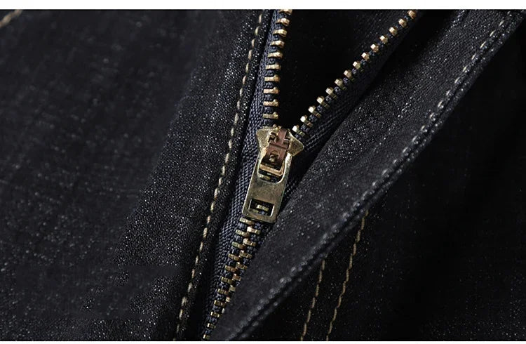 Men's Stretch Jeans - Slim Straight Fit Black & Blue Trousers