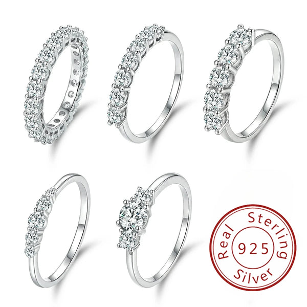 925 Sterling Silver Fashion Gorgeous Shiny Round Zircon Ring