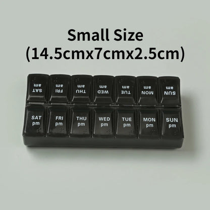 Weekly Portable Travel Pill Box - 7 Days Organizer with 14 Grids