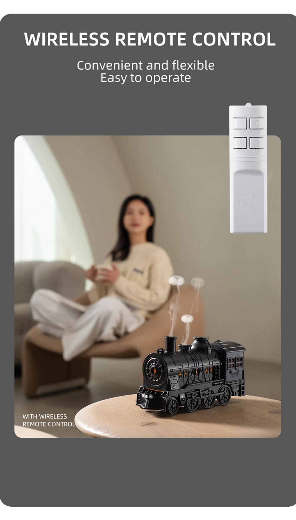 Aierwill Train Humidifier | Ultrasonic Aromatherapy Diffuser
