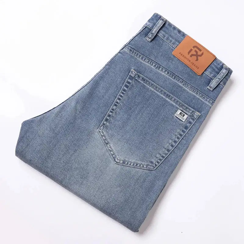 Men's Stretch Jeans - Slim Fit Denim Trousers in Blue