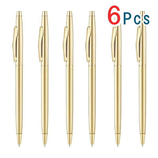 Slim Metallic Retractable Ballpoint Pens Slim Ballpoint Pens Black