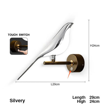 Creative Bird LED Wall Sconce with Touch Switch