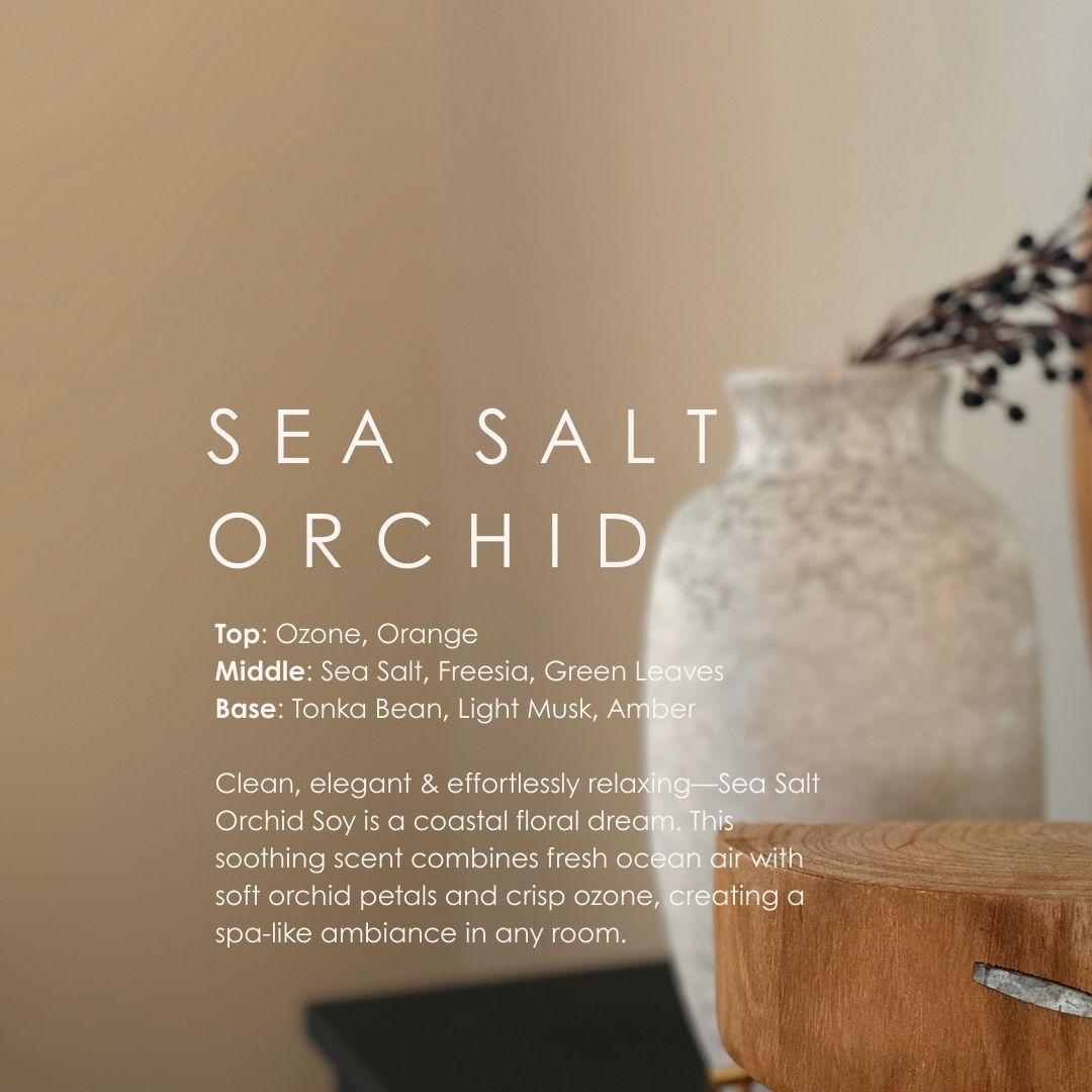 Sea Salt Orchid Soy Candle – Clean, Coastal & Floral