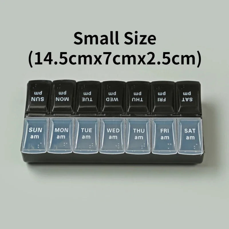 7-Day Travel Pill Organizer with 14 Grids