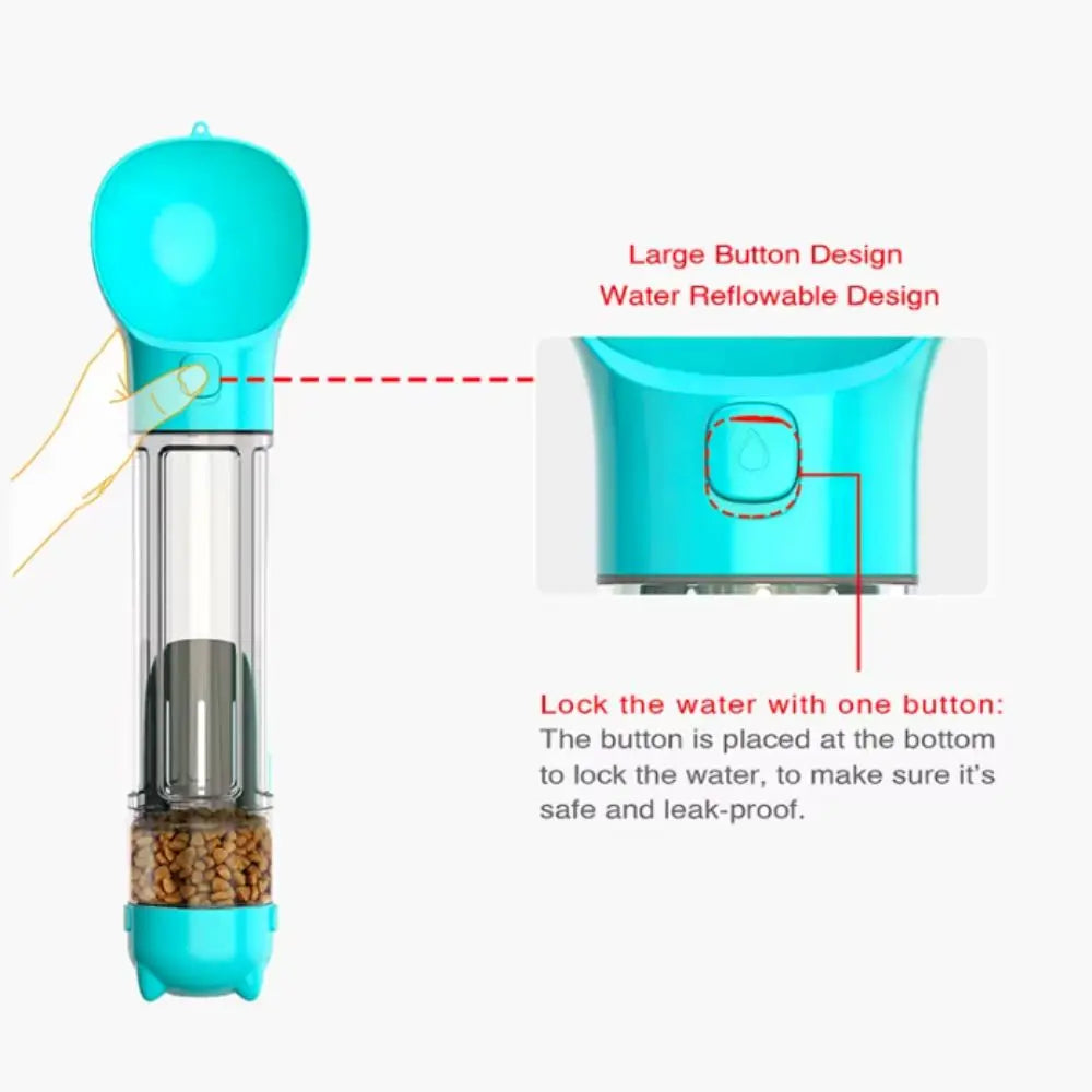 3 in 1 Pet's water bottle | Best Dog's Care Gadget | Leak Proof Water Bottle with Trash Bag and Shovel | Dog Food Feeder