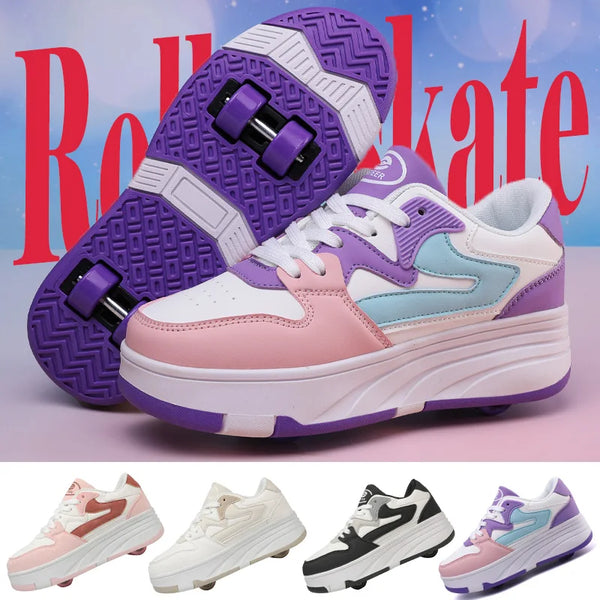 Children S Outdoor Sports Roller Skates Shoes Single Row Wheel Kids
