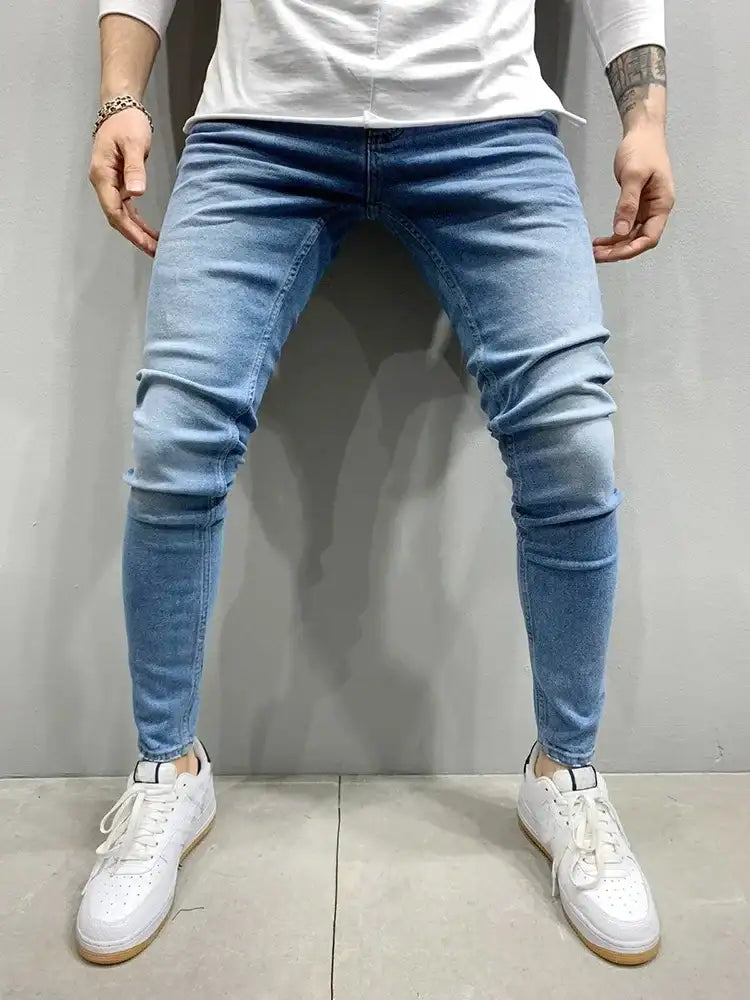 Spring Men Classic Elasticity Pencil Jeans - Soft Stretch Denim Trousers