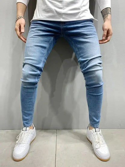 Spring Men Classic Elasticity Pencil Jeans - Soft Stretch Denim Trousers