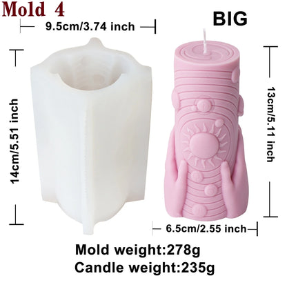 3D Moon Phase Candle Mold - Zodiac Pillar Candle Making Tool