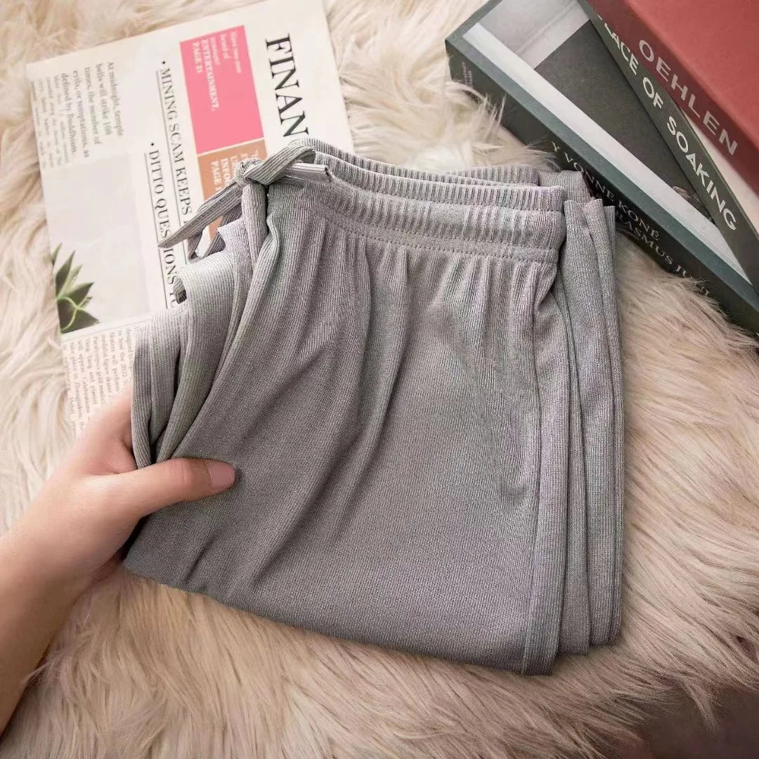 Women's Ice Silk Wide Leg Pants for Spring & Summer