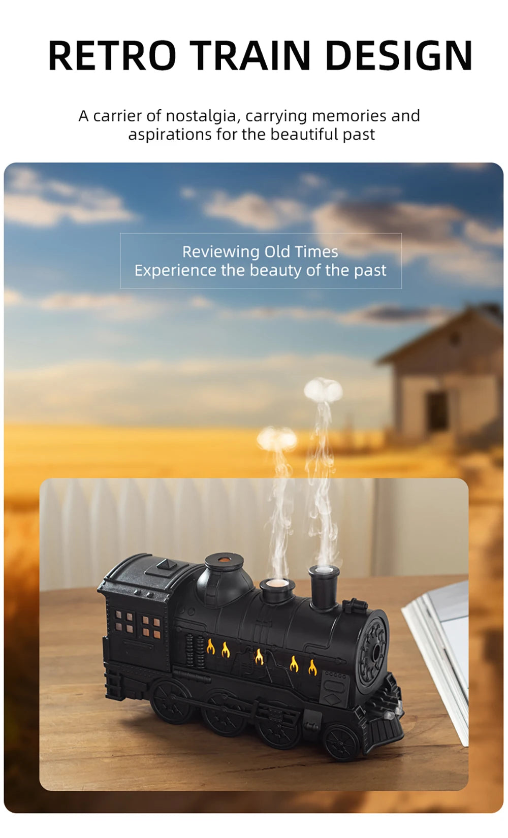 Aierwill Train Humidifier | Ultrasonic Aromatherapy Diffuser