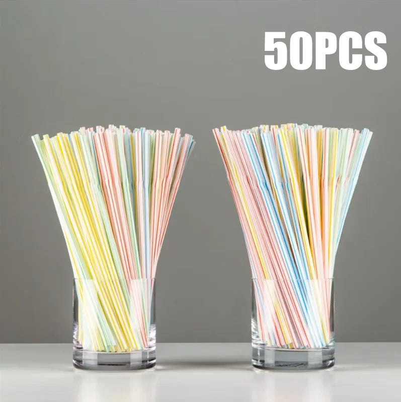 Colorful & Black Drinking Straws – Flexible Party Supplies