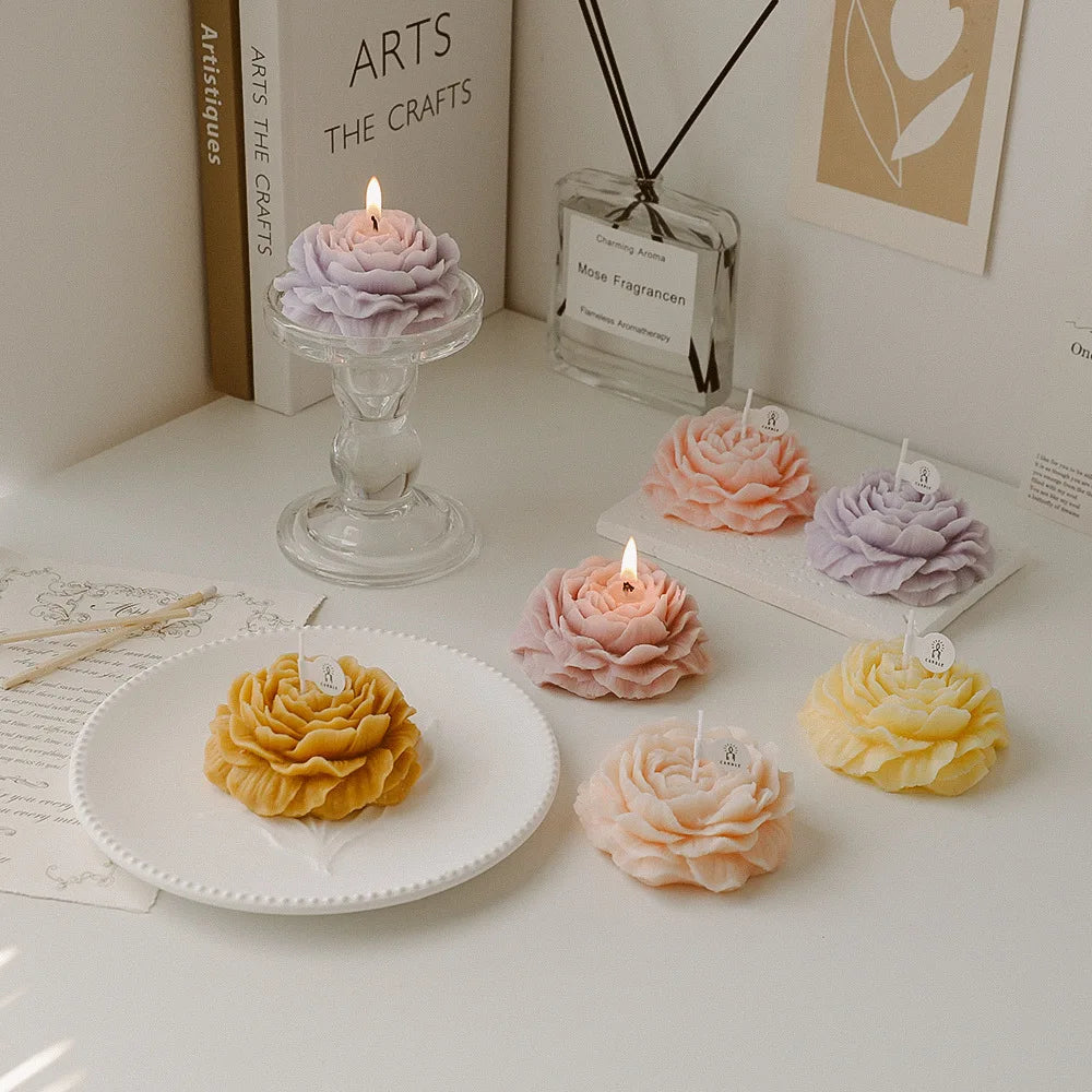 Peony Flower Scented Candle - Mother's Day & Birthday Gift