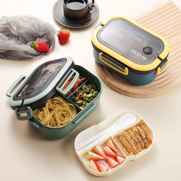 Single Double Layer Lunch Box Portable Compartment Fruit Food Box