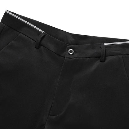 Spring Autumn Business Dress Pants - Elastic Waist Frosted Fabric Trousers