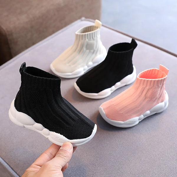 Kids Sock Shoes Knitted Fashion High Top Sneakers For Boys Girls