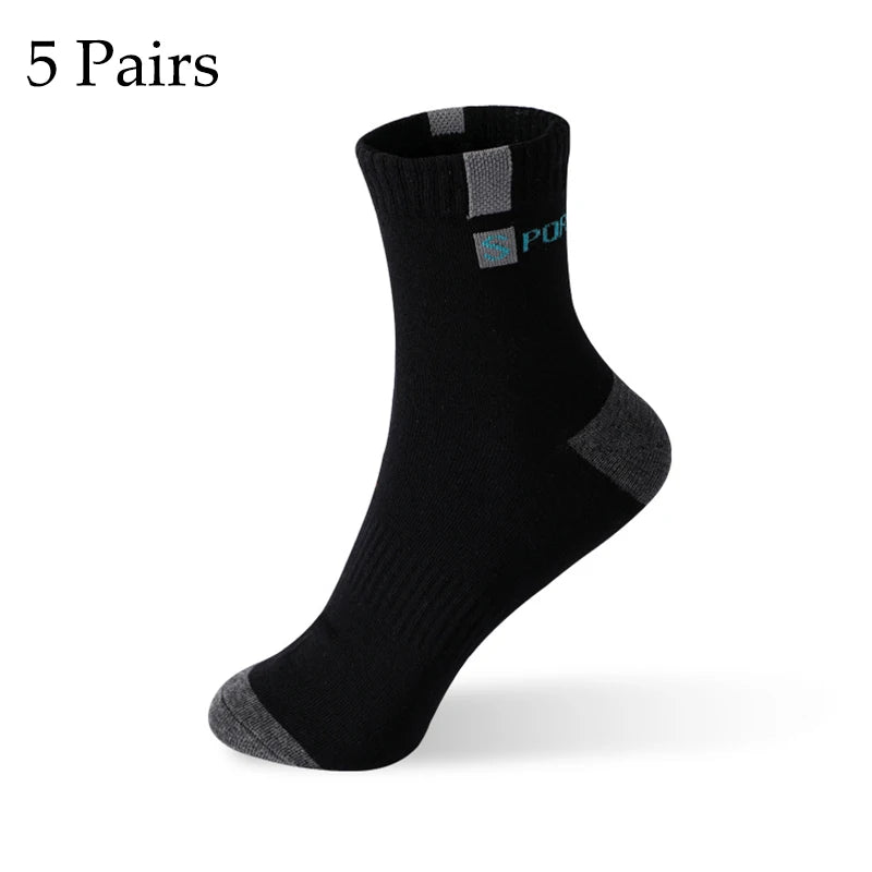 Men's Cotton Socks - Sport Breathable Soft Letter Sneakers