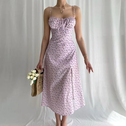 Women's Elegant Floral Beach Vacation Bodycon Long Dress