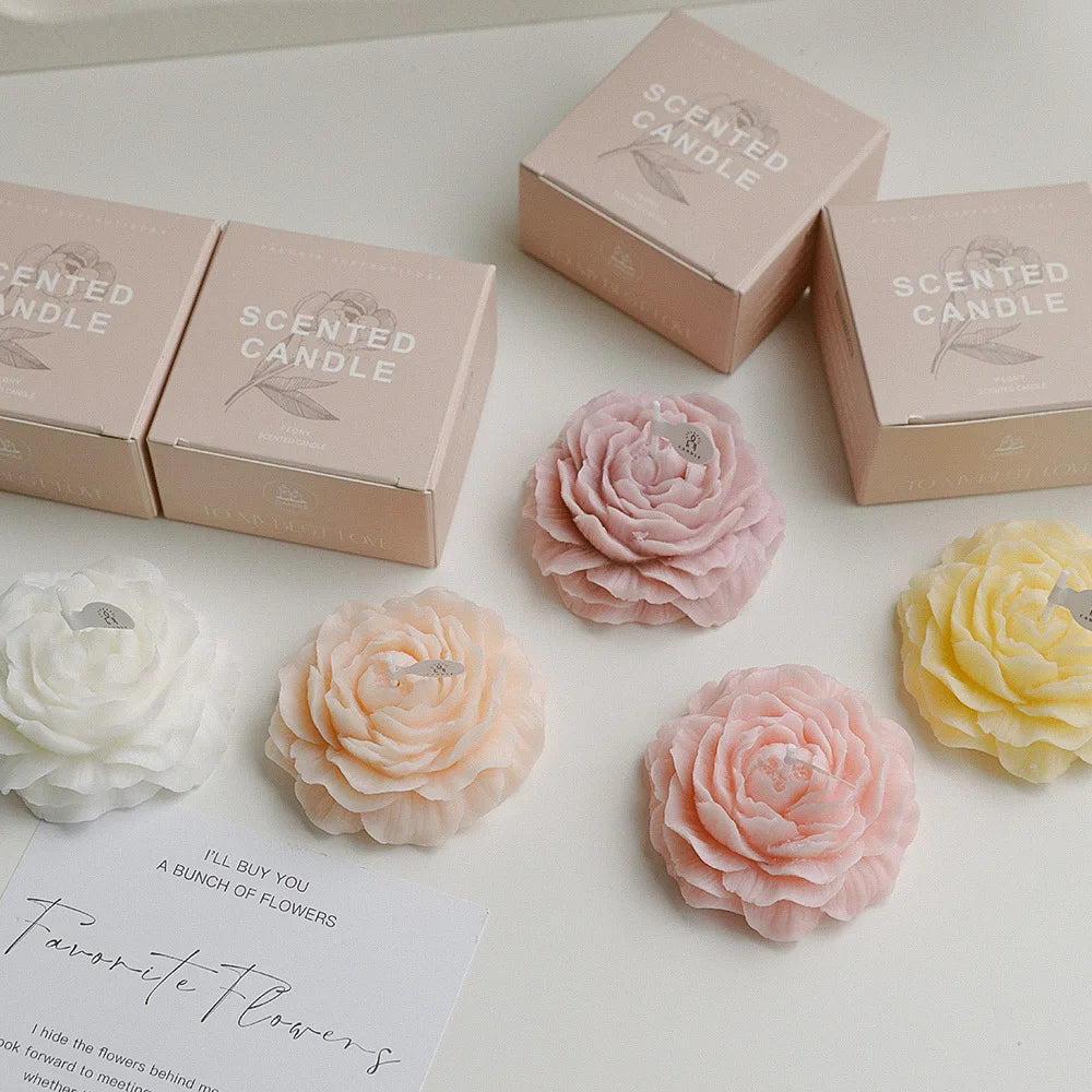 Peony Flower Scented Candle - Mother's Day & Birthday Gift