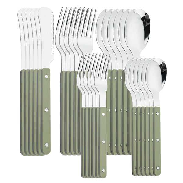 Abs Handle Rivets Decoration Cutlery Set Stainless Steels Dinner Set