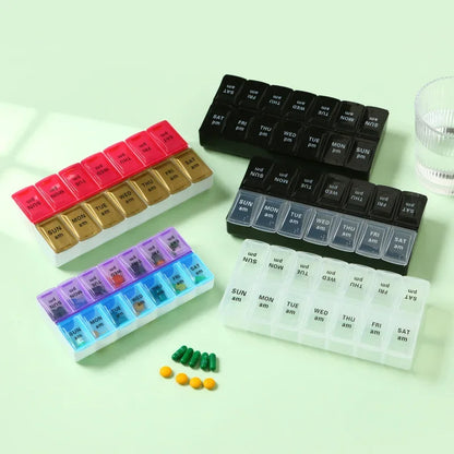 7-Day Travel Pill Organizer with 14 Grids