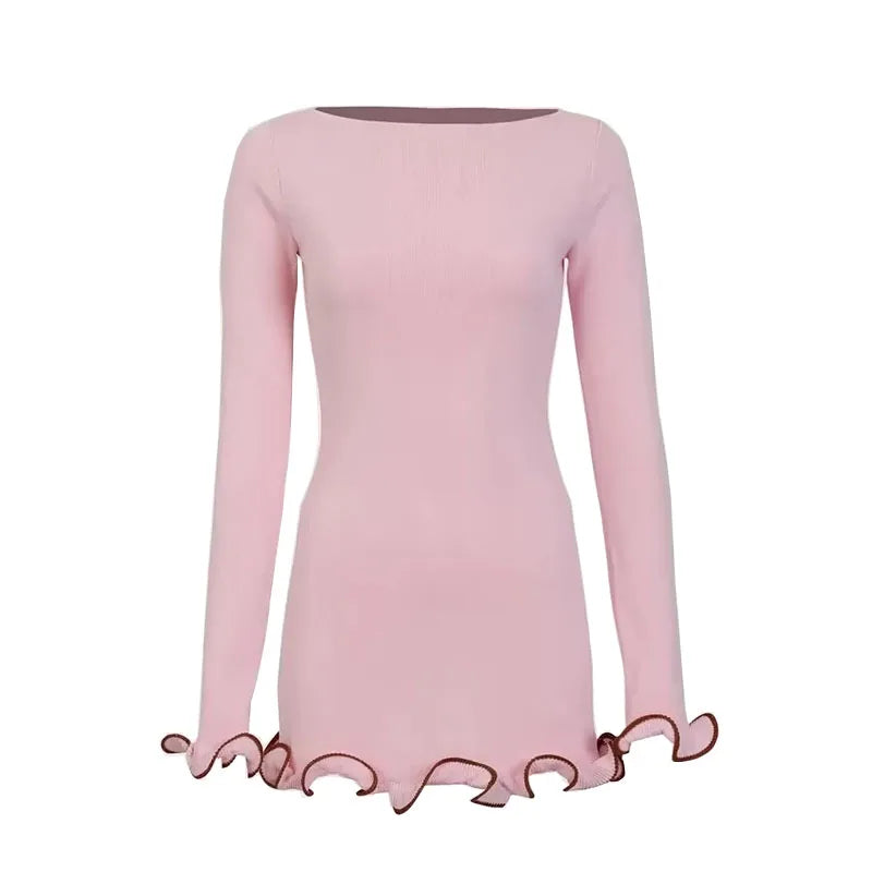 Sexy Ruffled Knitted Dress - Trendy Spring Summer Style