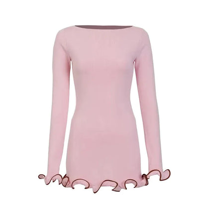 Sexy Ruffled Knitted Dress - Trendy Spring Summer Style