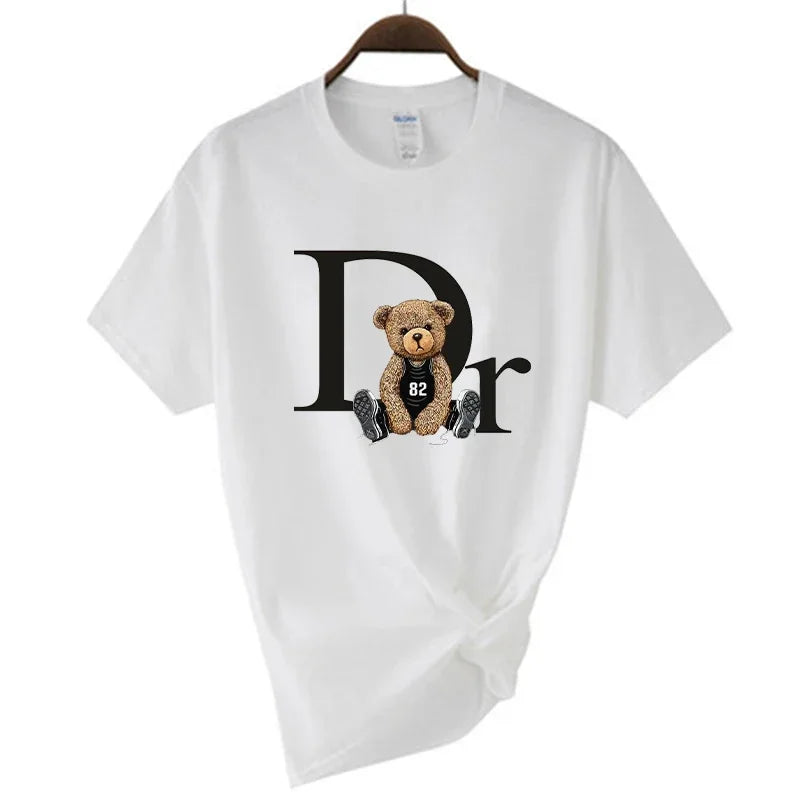 Luxury Brand Cute Bear Print Women T-Shirt - Summer Fashion