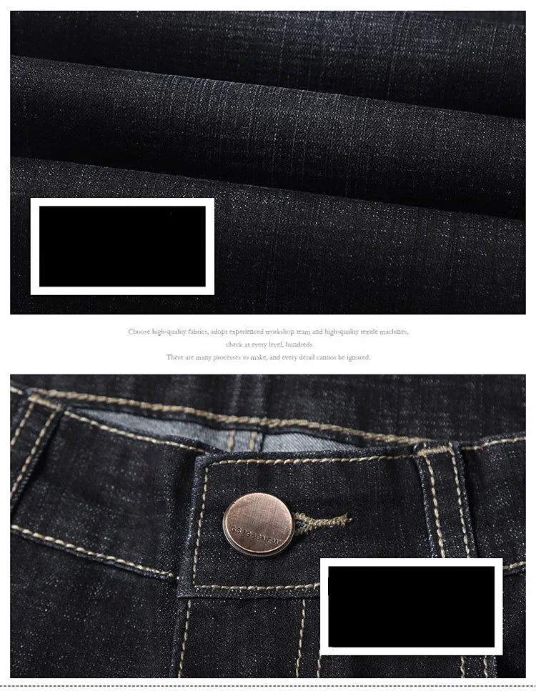 Men's Stretch Jeans - Slim Straight Fit Black & Blue Trousers