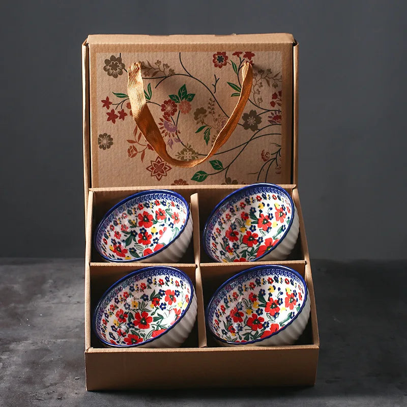 Japanese ramen bowl set (310ml), Cereal & Salad Bowl Serving Set - (2/4/6) PCS, Ceramic Table Wear, Oven Safe