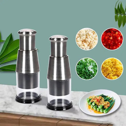 Manual Garlic & Onion Chopper – Handheld Vegetable Slicer