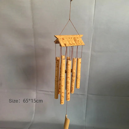 Handmade Tubes Bamboo Bell Natural Wind Chimes Indoors Pendant Balcony Home Hotel Decor Outdoor Yard Garden Windchime Crafts