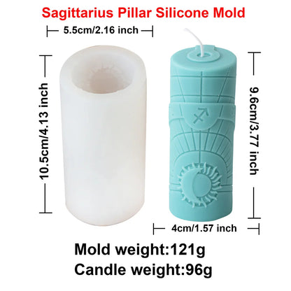 Zodiac Pillar Candle Molds - DIY Constellation Silicone Mold