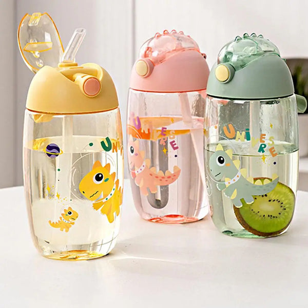 Children S Water Bottle For School Portable Cartoon Dinosaur Sippy