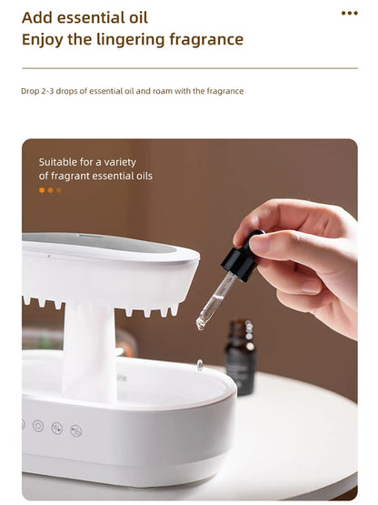 Rain Cloud Cool Mist Humidifier - 7-Color Night Light Aroma Diffuser
