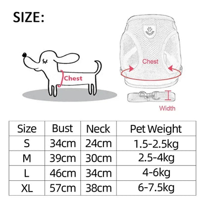 Soft Mesh Dog Harness – Breathable Comfort for Small Dogs & Cats