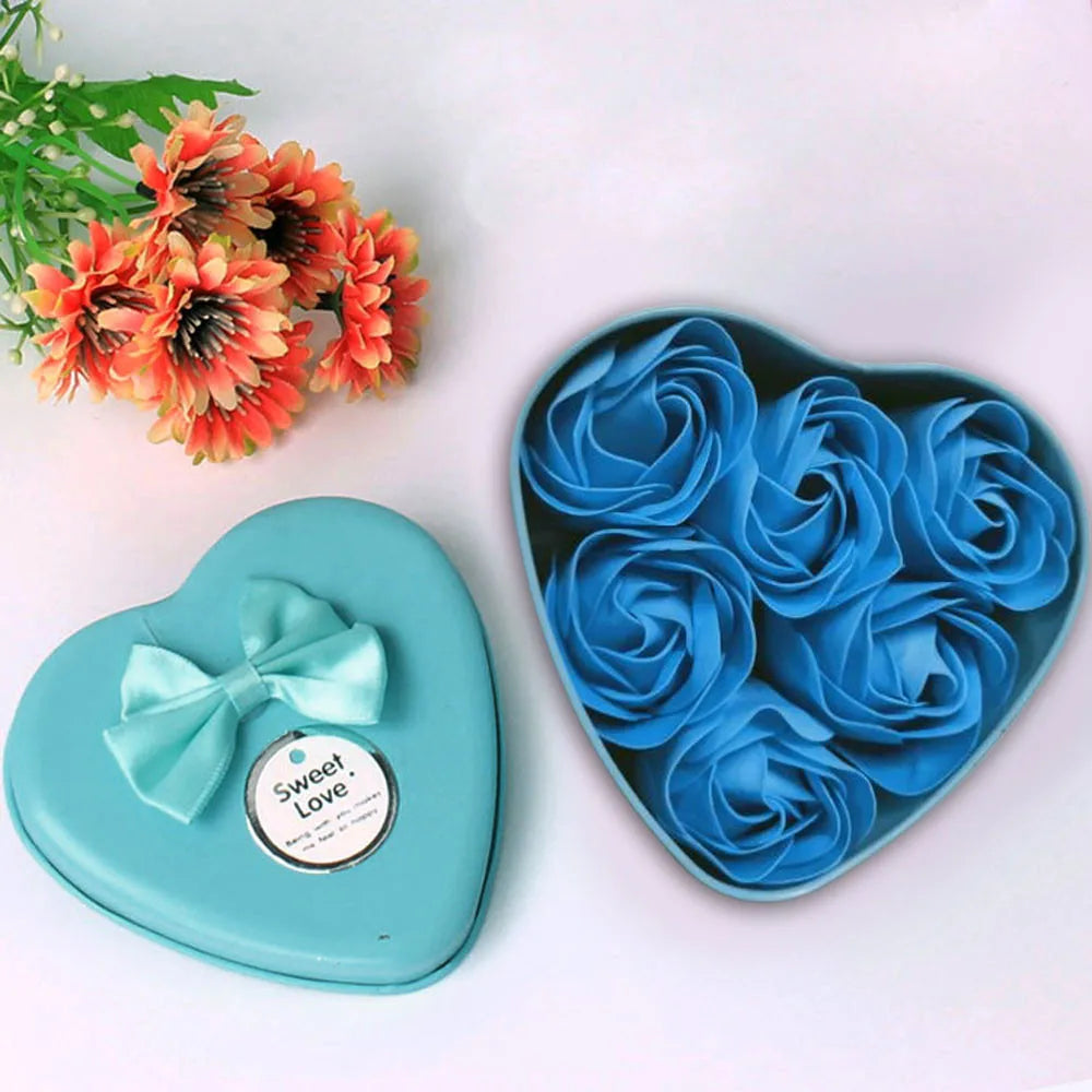 Rose Artificial Flower Heads in Gift Box for Valentine's & Wedding Decor