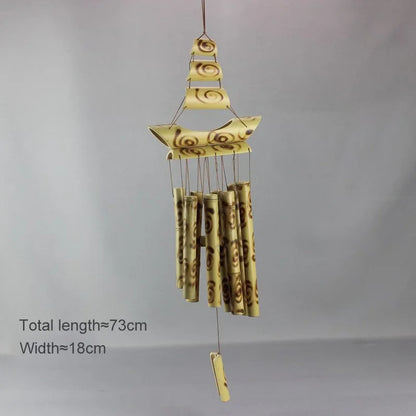 Handmade Tubes Bamboo Bell Natural Wind Chimes Indoors Pendant Balcony Home Hotel Decor Outdoor Yard Garden Windchime Crafts