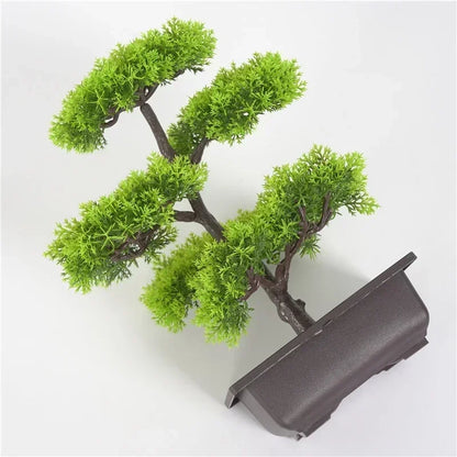Pine Potted Artificial Bonsai Plant for Home & Office Decor