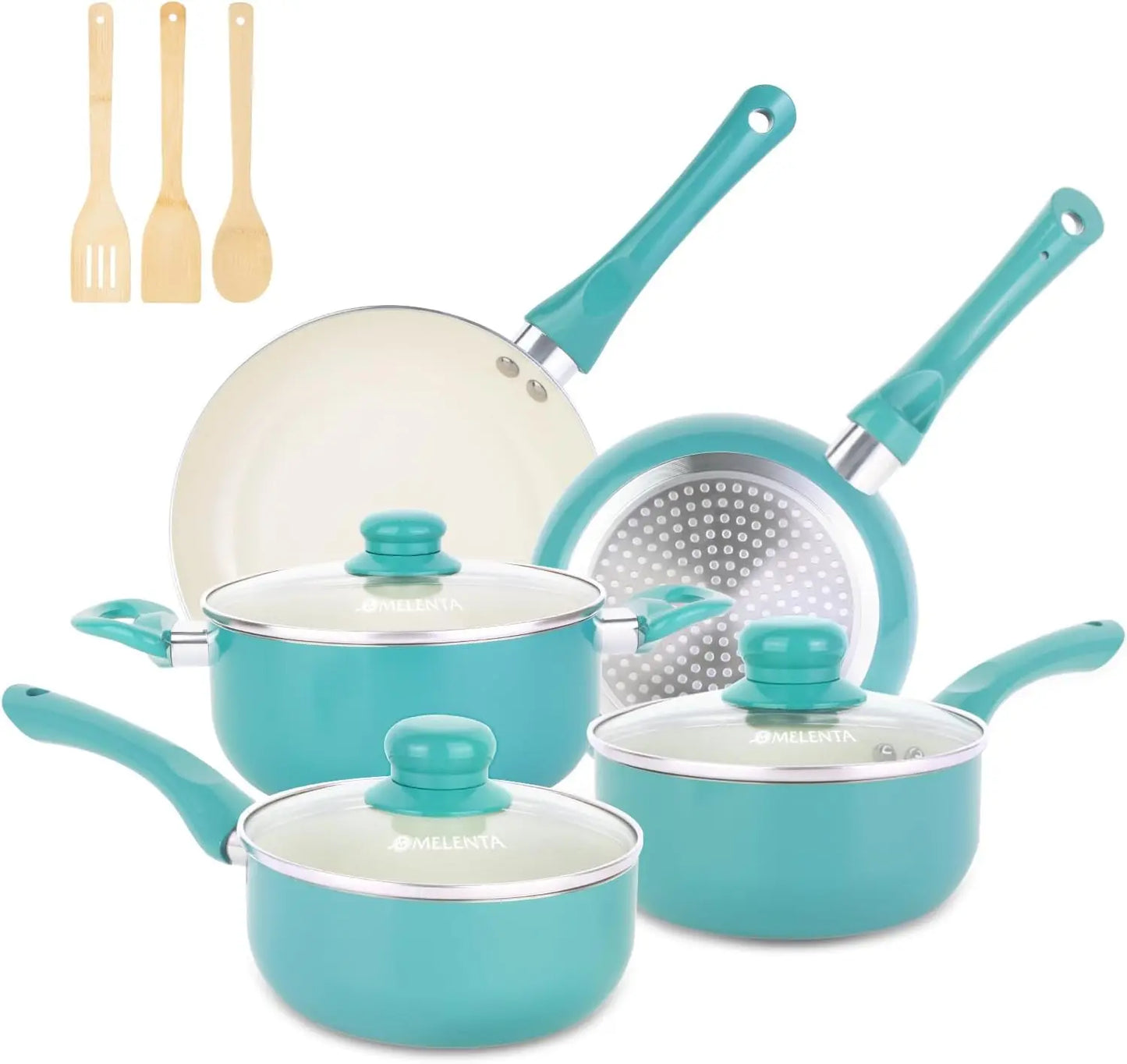 11-Piece Nonstick Pots & Pans Set, Ceramic Induction Cookware